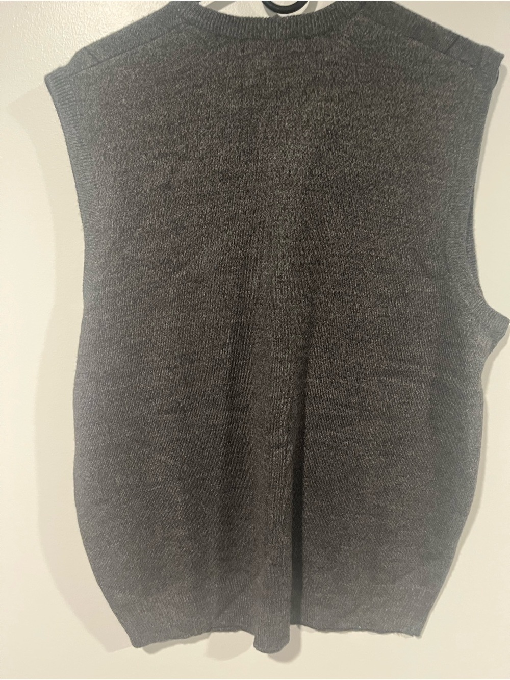 Geoffrey Beene Dark Charcoal Windowpane V-Neck Sweater Vest - Picture 4 of 4